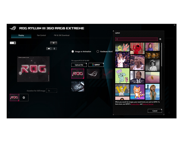 ASUS Ryujin III Customisation Software Window