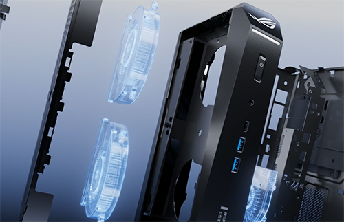 Close up image of cooling components