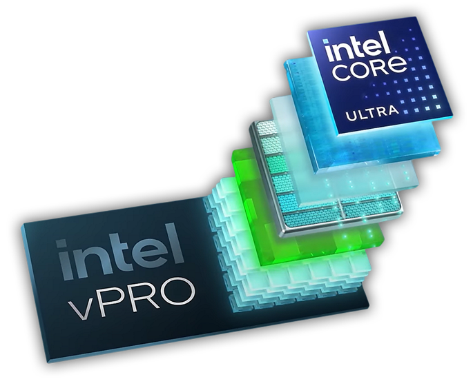 Intel vPro logo on a gradient background