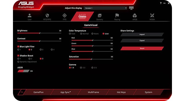 DisplayWidget Software