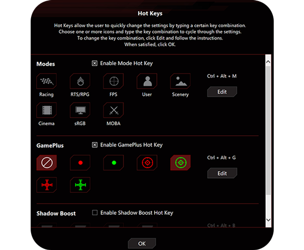 Hot keys