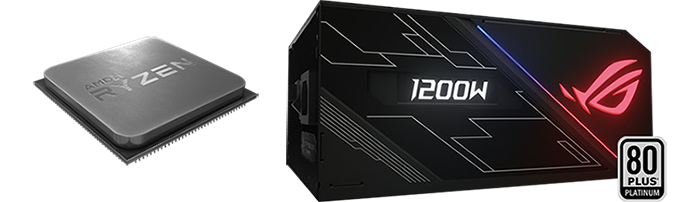 ASUS ROG Thor 1200Watt Full Modular Platinum PSU AMD Ryzen 7 2700 CPU