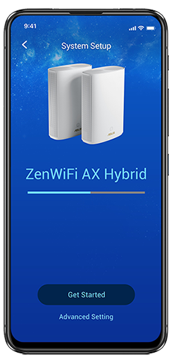 First setup screen