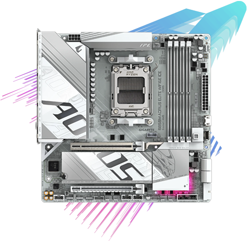 Gigabyte B850 AORUS ELITE WIFI 6E ICE mATX Motherboard for AMD Ryzen 7000, 8000 & 9000 Series Processors