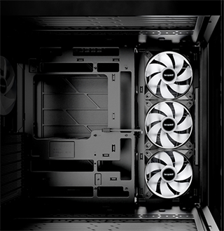 Fans fitted in an empty case