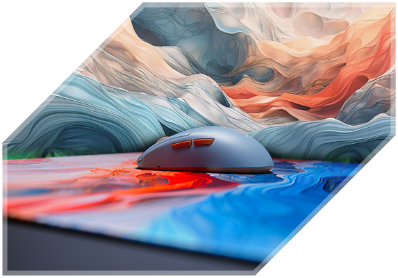 Mouse on top of the GP5 Amnis Blue Cloth Gaming Mousepad