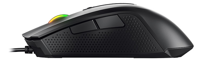 MC 2.1 RGB Gaming Mouse angled to the left