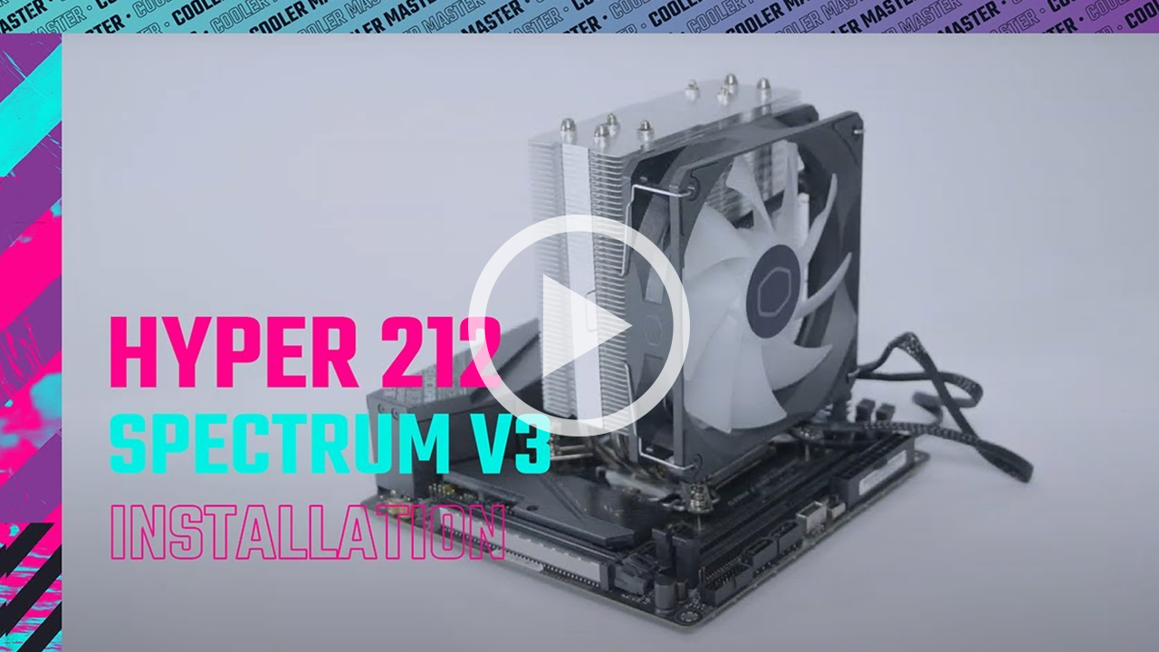Video thumbnail of Hyper 212 Spectrum CPU Cooler attached to motherboard.