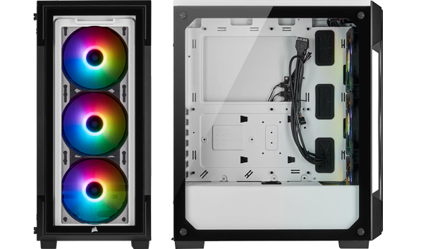 Corsair iCUE 220T RGB Mid Tower Windowed PC Gaming Case White