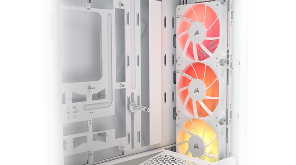 3x RS120 ARGB fans situated inside the PC case
