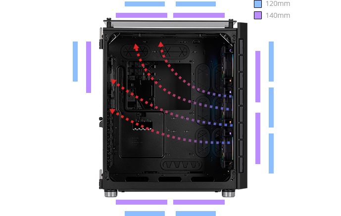 corsair crystal 680x fans