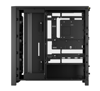 Inside of case showing space for HDD and SSD