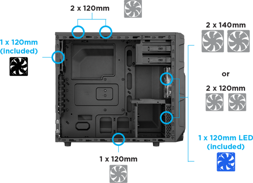 Corsair Carbide SPEC-03 Cooling