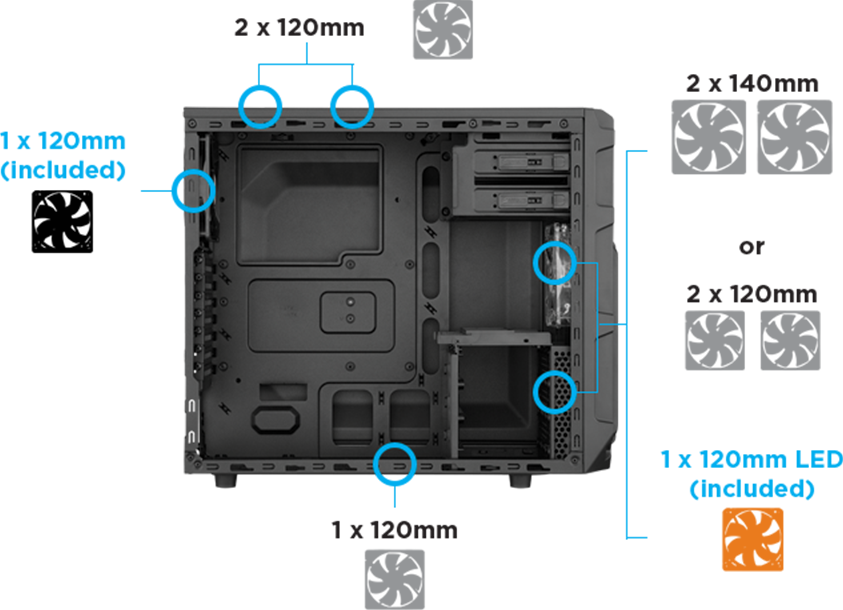 Corsair Carbide SPEC-03 Cooling