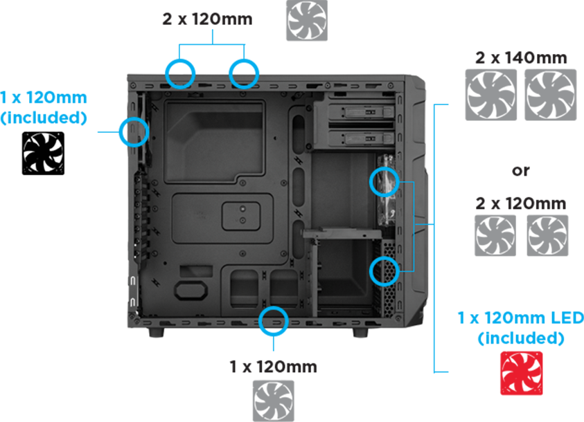 Corsair Carbide SPEC-03 Cooling