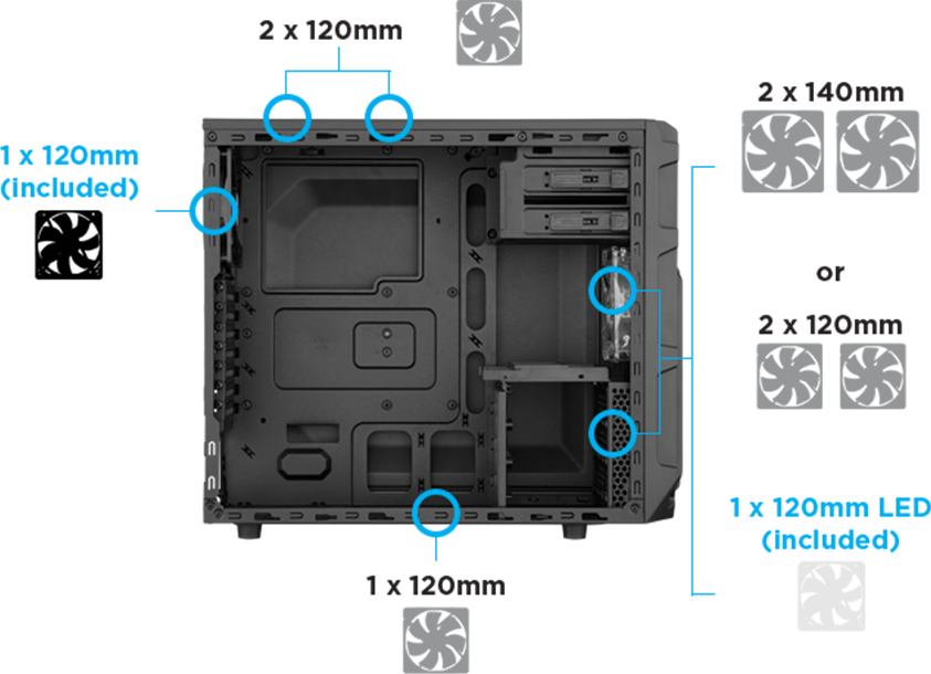 Corsair Carbide SPEC-03 Cooling