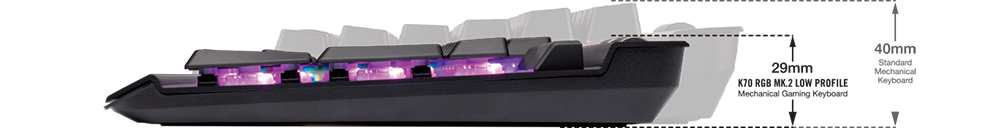 K70 Low profile size