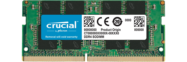 Crucial laptop memory