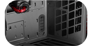 Wider openings to maximise motherboard compatibility and also cable routing options
