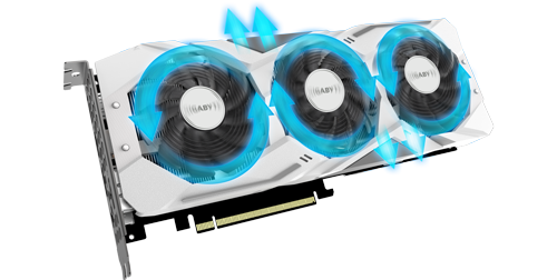 Fans spinning in alternate directions