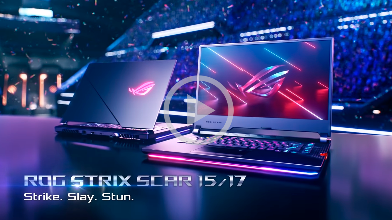rog strix scar 17 video