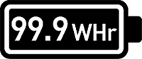 99.9 WHr battery