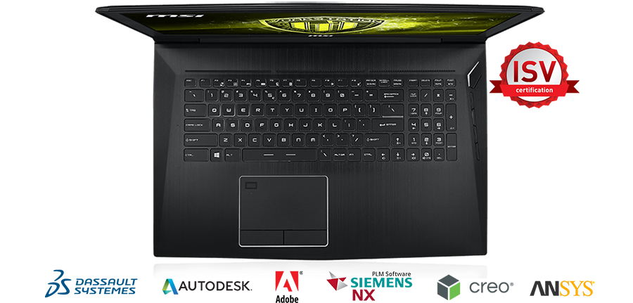 MSI WT75 Laptop ISV Certified