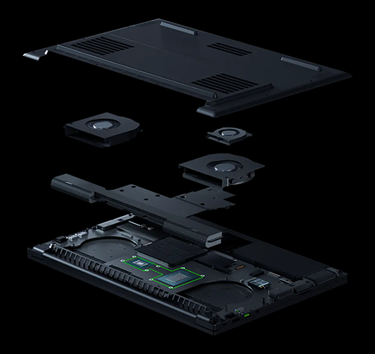 Splash image of laptop in pieces to show components