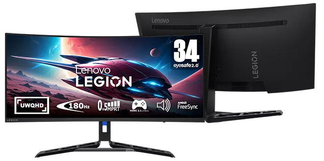 34-inch Legion R34w-30 UWQHD Gaming Monitor from Lenovo