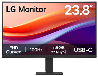 23.8-inch 100Hz FHD Curved Monitor with USB-C Port from LG