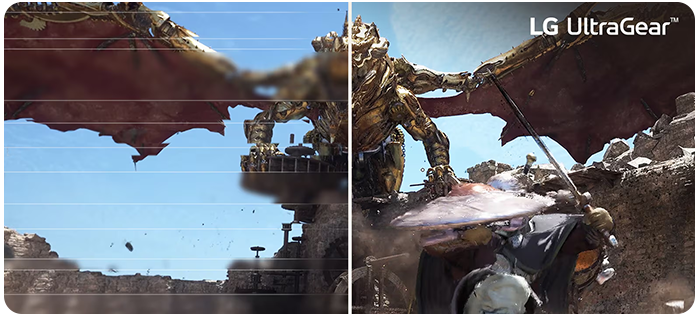 Split image of Screen without GPU sync and with