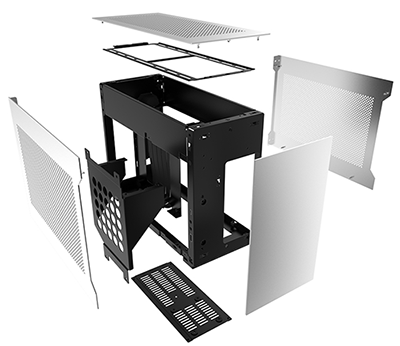 Splash image of all the parts of the case floating beside each other
