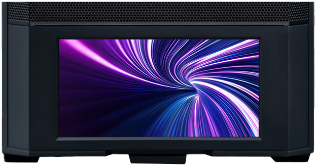Lancool 207D Screen showing vortex motion graphic
