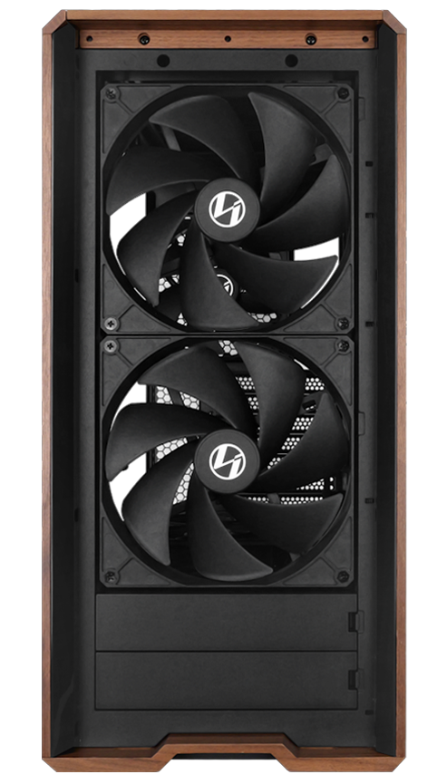 Front View of Case with Exposed Front Fans in alternate position