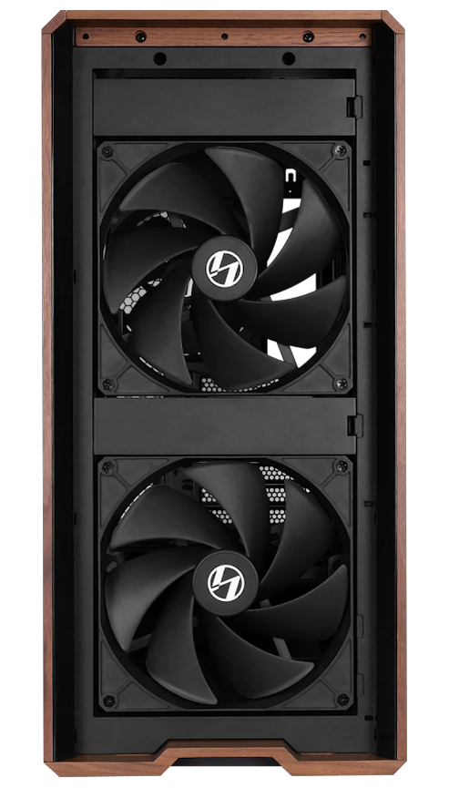 Front View of Case with Exposed Front Fans