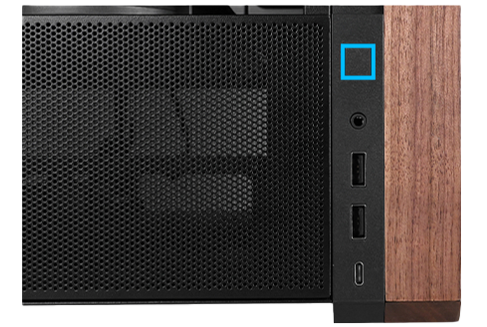 Side IO button on I/O module on side panel