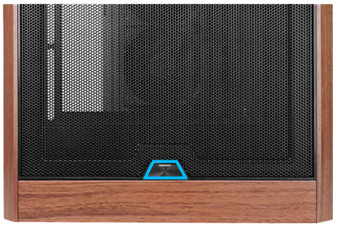 Front IO button on bottom of front panel
