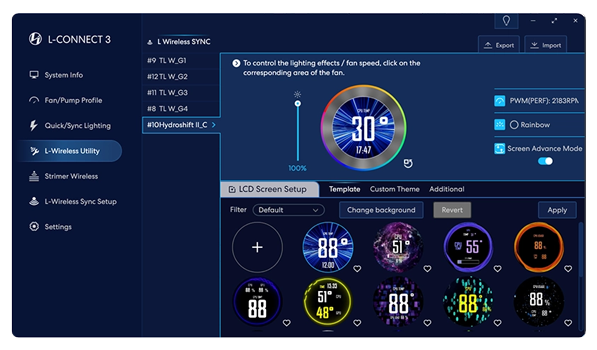 L-Connect 3 Software Interface