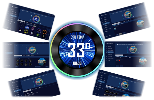 AIO CPU Pump Outer Ring and L-Connect 3 Software Interface working in conjunction in Streaming Mode