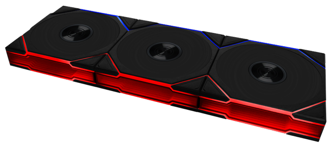 Lian Li Uni Fan TL Wireless Triple Pack showing Infinity Mirror Design and aRGB Lighting Effects