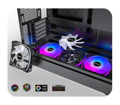 Close up image of included AX120 PRO Case fans
