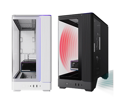 Visual showing angled fans directing airflow to GPU