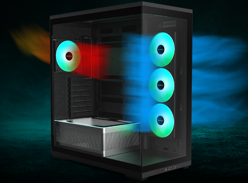 Image of case with cool air flowing through