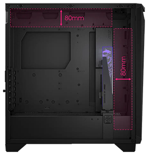 Supports up to a 360mm radiator