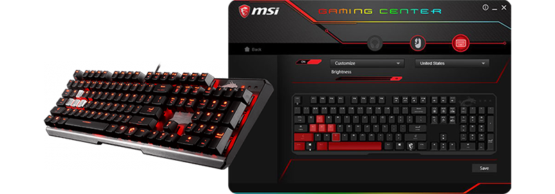 red backlighting