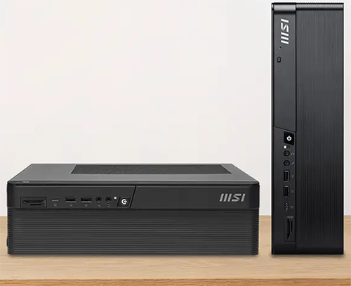 Image of the mini PC displayed both vertically and horizontally