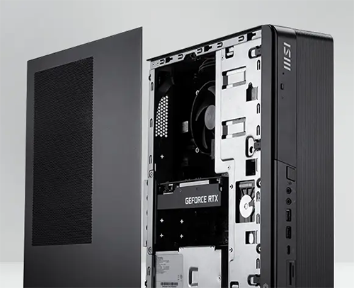 Image of the mini pc with the panel open showing the internal components
