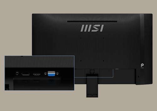 Close up of the monitor ports