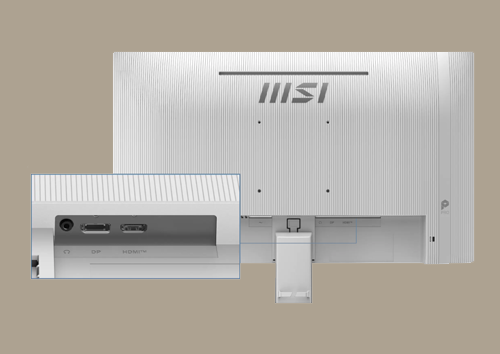 Close up of the monitor ports