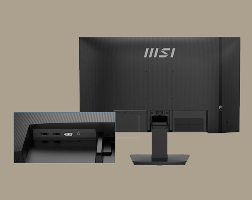 Close up of the monitor ports